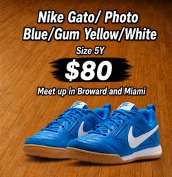 Nike Gato/ Photo Blue/Gum Yellow/White Indoor Futsal Soccer