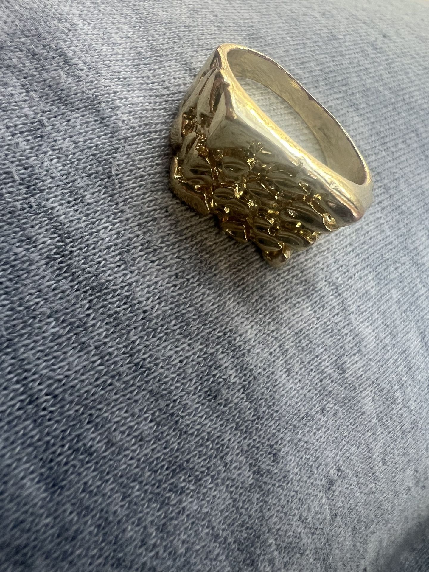GOLD PLATED NUGGET RING