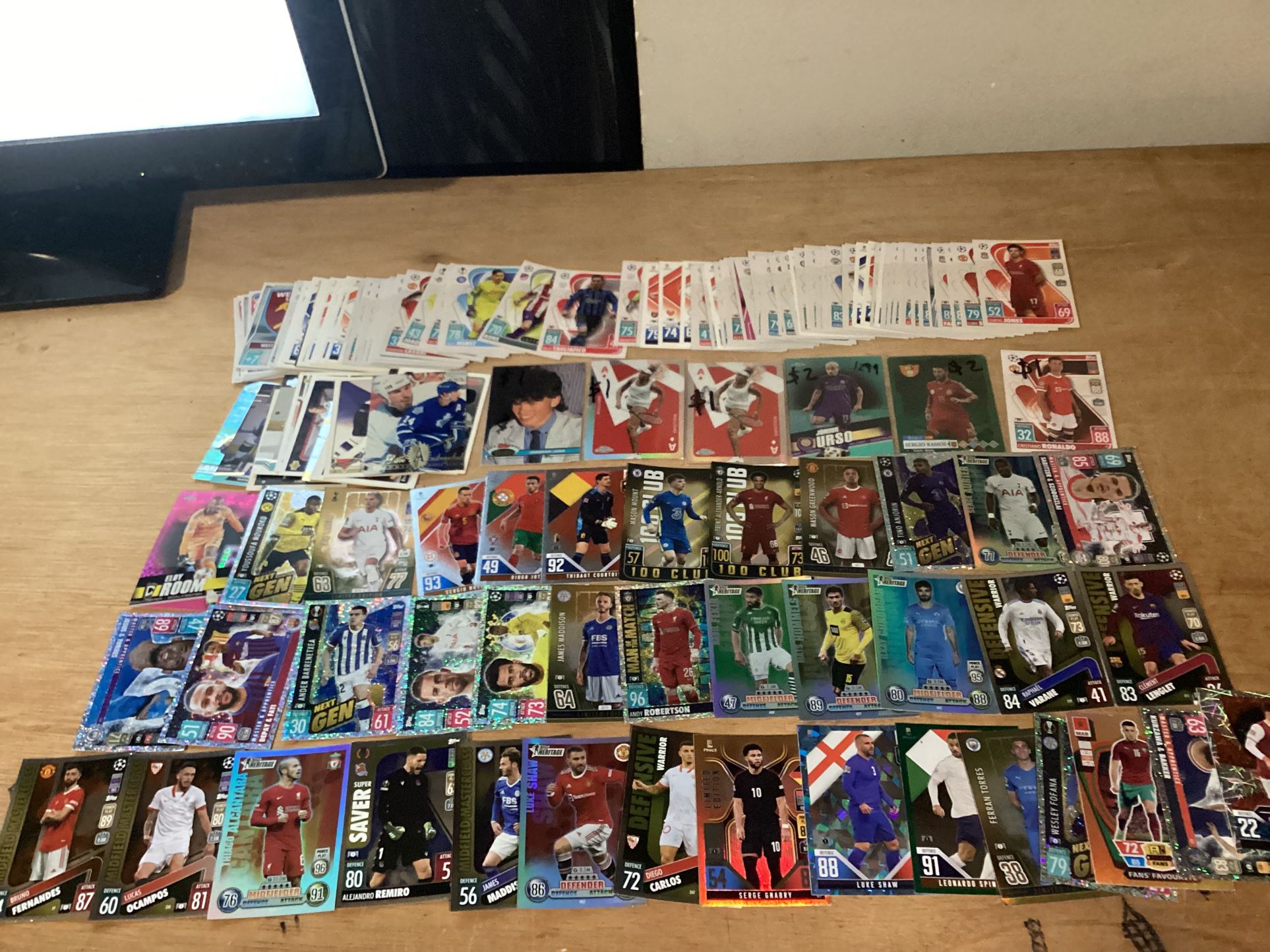 Soccer NHL Hockey and Tennis card lot of 161 Cards
