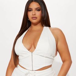 Brand New Fashion Nova Denim Halter Top 2x