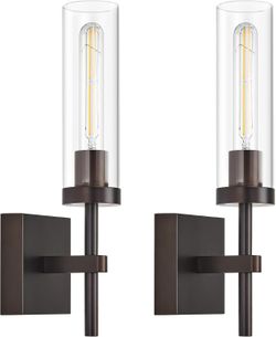 Rechargeable Wall Sconces (Pair) – Oil-Rubbed Bronze – Open Box