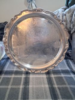 Antique Ornate Silver Serving Tray