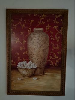 Framed Floral vase canvas