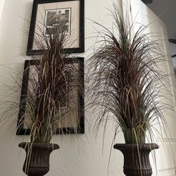 2 beautiful pots with fake plants - only $39