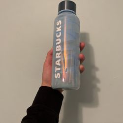 Starbucks Tumblr Blue Wave Print Glass
