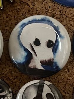 Skull can badge button pin - 1.5 inch