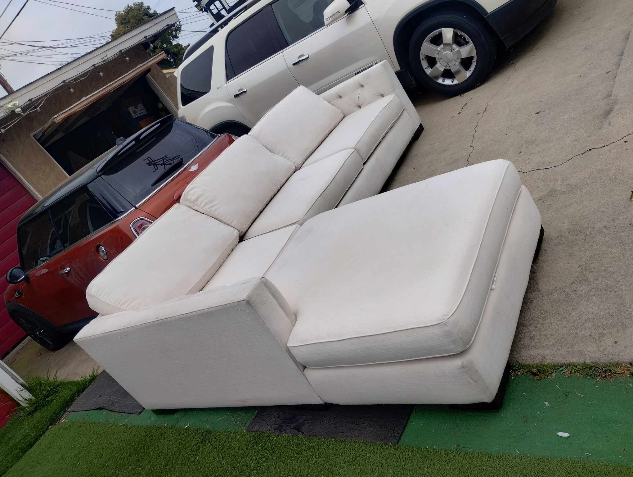 Beautiful Off White Studded Sectional