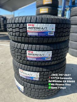265/75/16 Zeta Impero A/T New Set of Tires Installed and Balanced Set de Llantas Nuevas Instaladas y Balanceadas