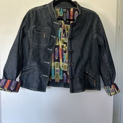 Work to Weekend Jean Cropped Stitched Lined Jacket - Size 10 - Perfect Blend of Style & Comfort OBO