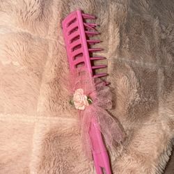Pretty Pink Hair Brush w/ Ribbon