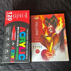 Acrylic Markers And Book 