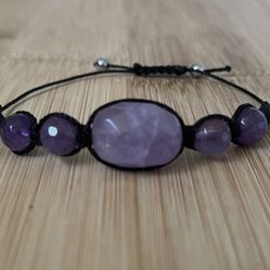 NATURAL Charged Amethyst Bracelet .. (known For: Protection, Master Healer,Calm Emotions,remove Negativity)