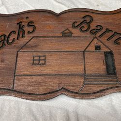 Jack’s Barn Redwood Sign $40