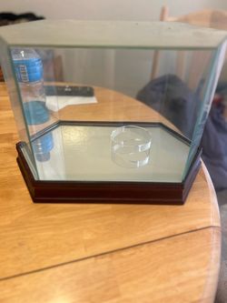Glass Display Case with Wood Base