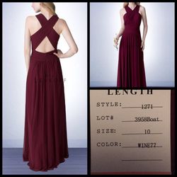 NWT Bill levkoff maroon wine dress retail $399+ Tax