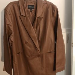 Eloquii Faux Leather Women Blazer. Size 24