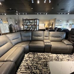 Grey 6pc Power Reclining Sectional Couch