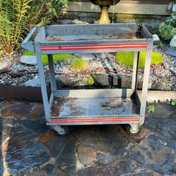 Vintage Metal Industrial Rolling Cart 