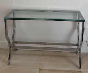 Mesa Consola de Entrada de Cristal y Metal