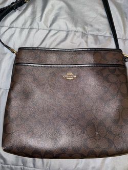 Large Coach crossbody Brown/Black