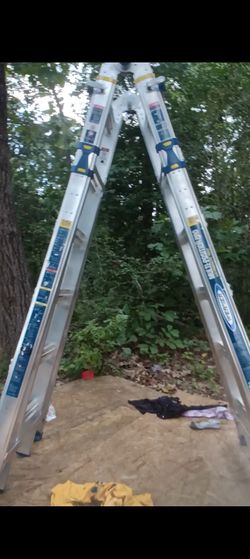 3 25' Werner multi-position adjustable ladders