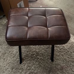 Brown Leather Foot Stool