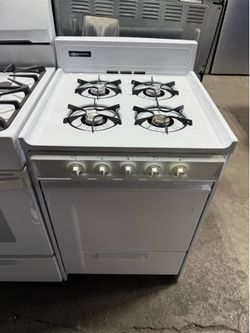 Brown white 4 burner range stove 24 inches