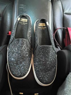 Keds for Kate Spade Black Glitter Slip-On Sneakers