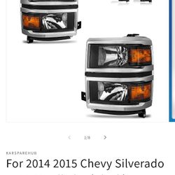 Chevy Silverado Headlights 2014 Black Trim