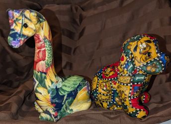 Vintage Retro Patchwork Figurines