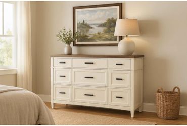 Arris White Wood 9-Drawer Dresser