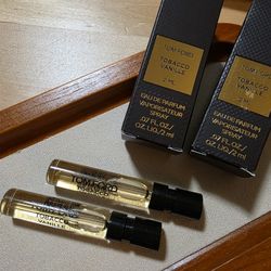 Two Tom Ford Tobacco Vanille Eau de Parfum EDP Sample Spray .07oz, 2ml New in Box