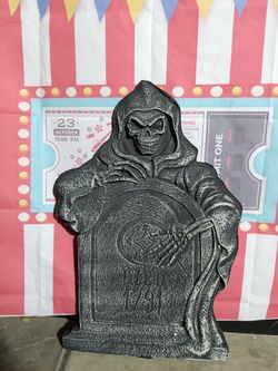 Grim Reaper Tombstone Halloween Graveyard Decoration