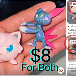 $8 For Both Pokemon Battle Figures Sneasel & Giggly Puff like new