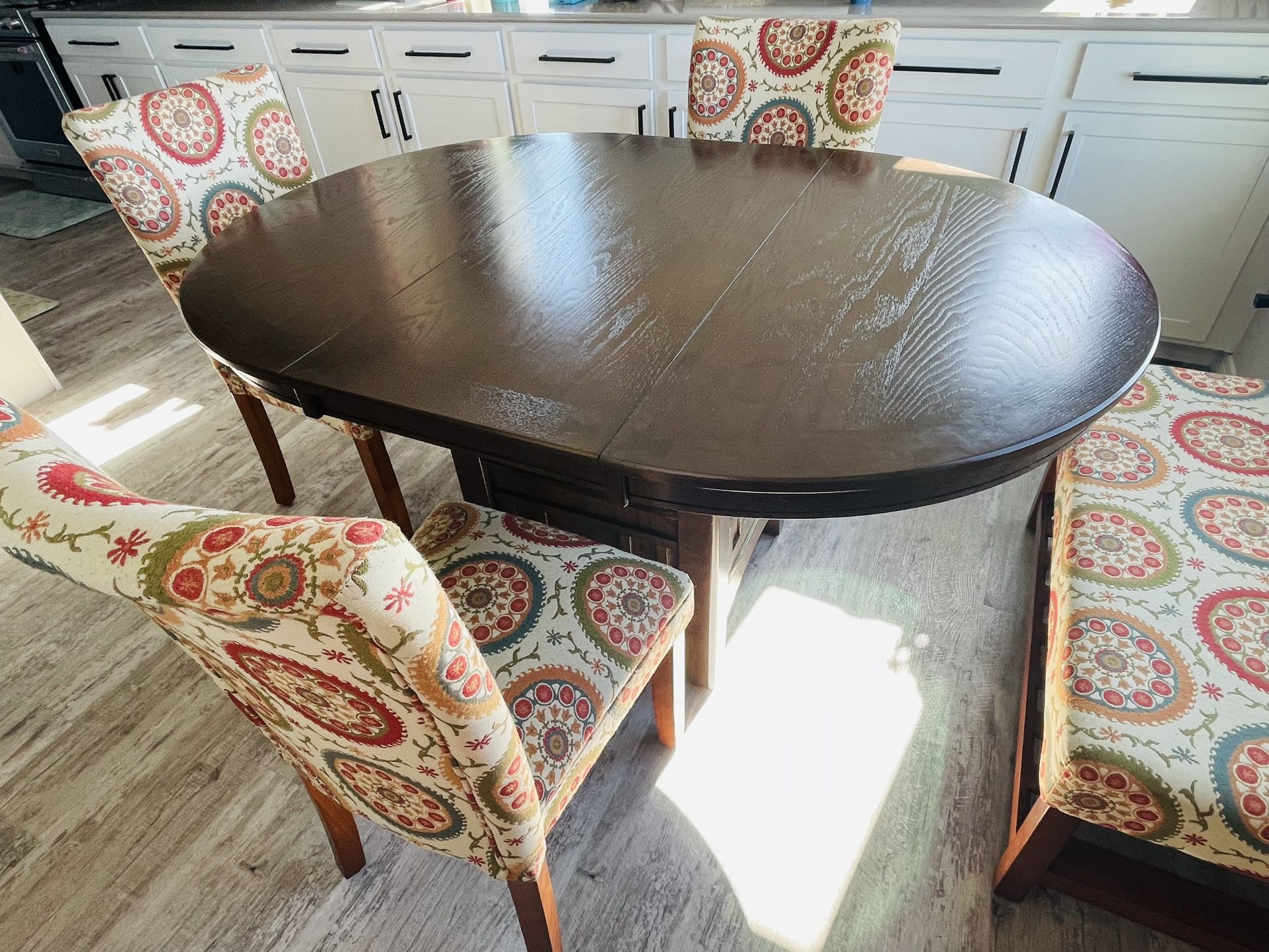 Dining Table with 4 chairs and a bench
