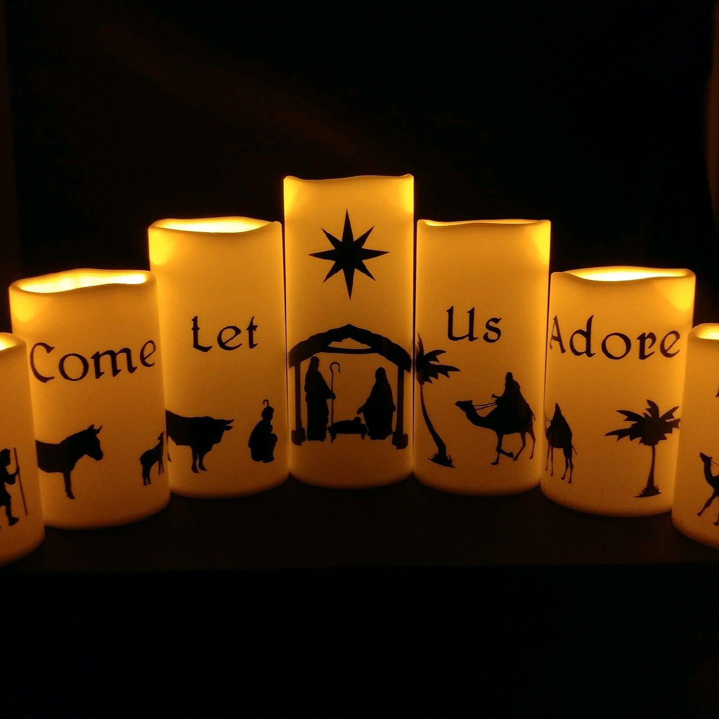 Set of 7 Pillar Candles