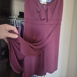 Maroon Bow Dress Size L 