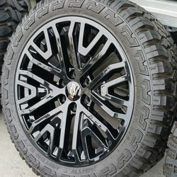 22” Chevy Silverado GMC Sierra Replica Wheels & Tires Off-Road Tahoe Yukon Escalade Suburban Rines Y