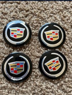 Set Of 4 Newer Cadillac Domed Wheel Chips Emblems 56mm 2.20”
