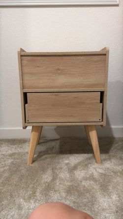 Cute Little Wood Nightstand with 2 Drawers