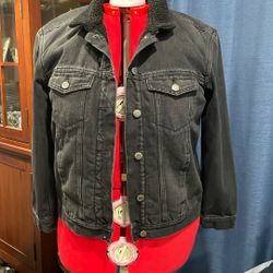 Black Jean Jacket - Lined - Women’s Medium 