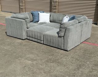 Modern Gray Modular 6 Pc Sectional