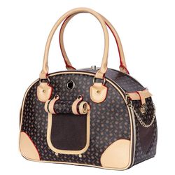 (4444-2) Luxury Pet Carrier, Puppy Small Dog Carrier, Cat Carrier Bag, Waterproof Premium PU Leather Carrying Handbag for Outdoor Travel Walking Hikin