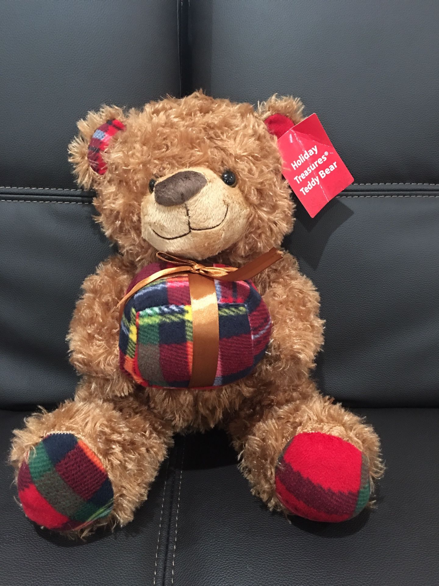 Holiday stuffed bear plush