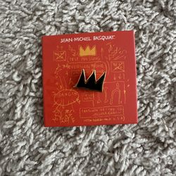 Jean Michel Basquiat black gold CROWN Enamel Pin