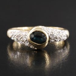 18K Sapphire and Diamond Ring