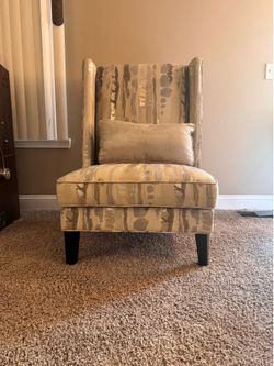 A pair of custom modern high back chairs (yes this is a set of 2)