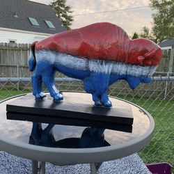 The Red White And Blue Buffalo Statue