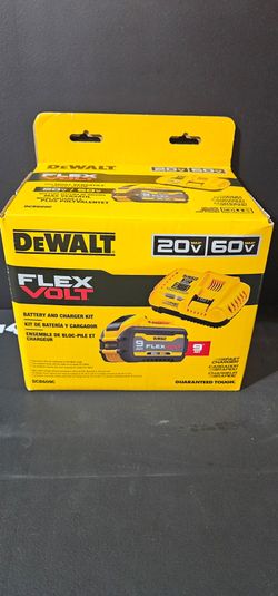 Brand new DeWalt FlexVolt battery and charger kit. This has a 9AH battery and a fast charger. It's compatible with 20V and 60V tools. Perfect for keep