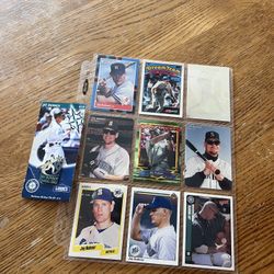 Jay Buhner Mariners Pin & Baseball Card Lot